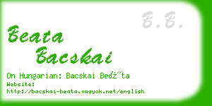 beata bacskai business card